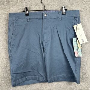 MBX Premium Goods Shorts Belmont Mens 36 Blue Trouser Stretch Chino Casual NEW